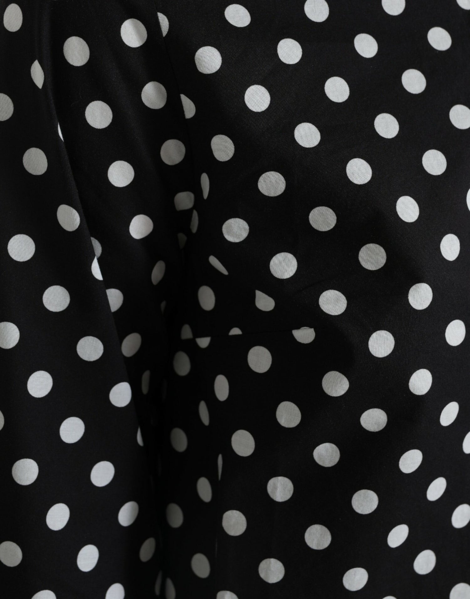 Black White Polka Dot Nylon Shift Mini Dress