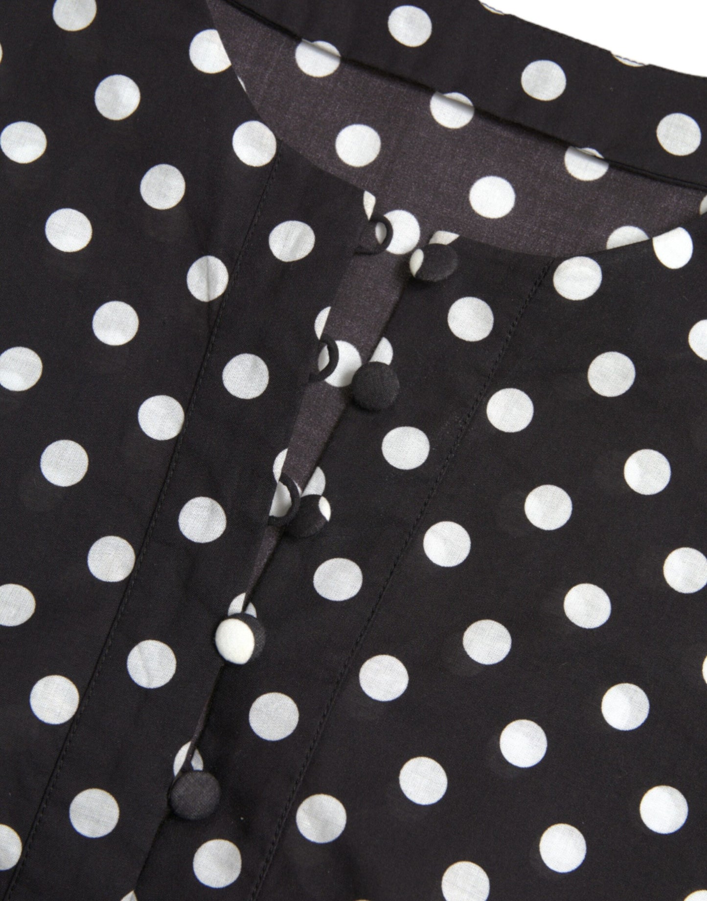 Black White Polka Dot Nylon Shift Mini Dress