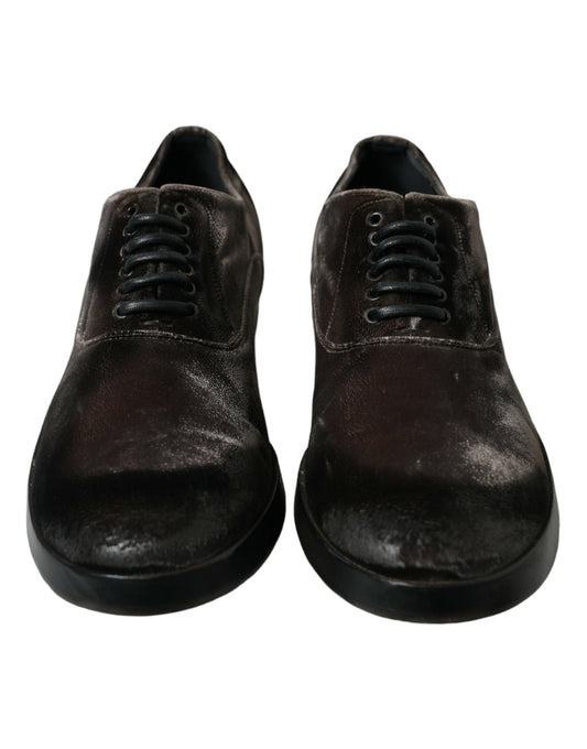 Brown Velvet Men Lace Up Oxford Dress Shoes