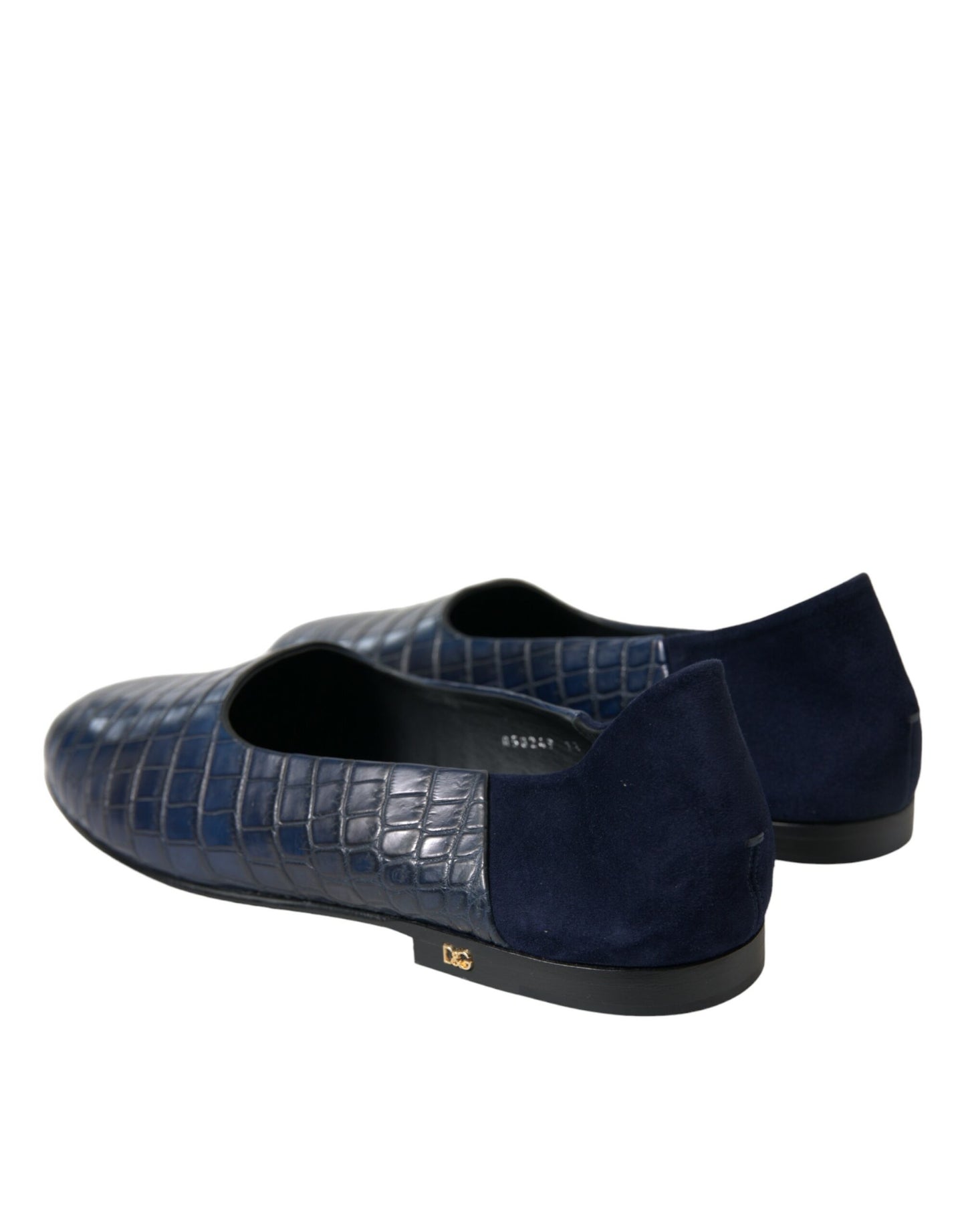 Blue Crocodile Leather Loafers Slip On Shoes