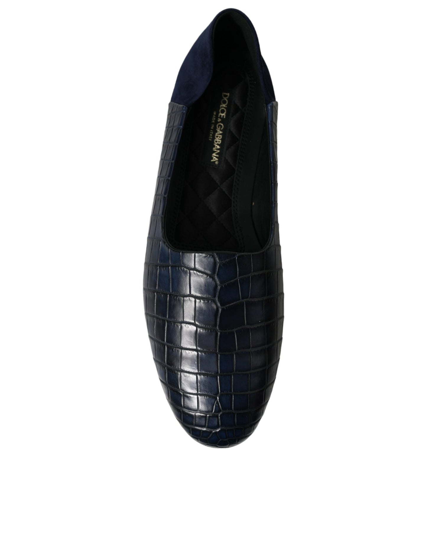 Blue Crocodile Leather Loafers Slip On Shoes