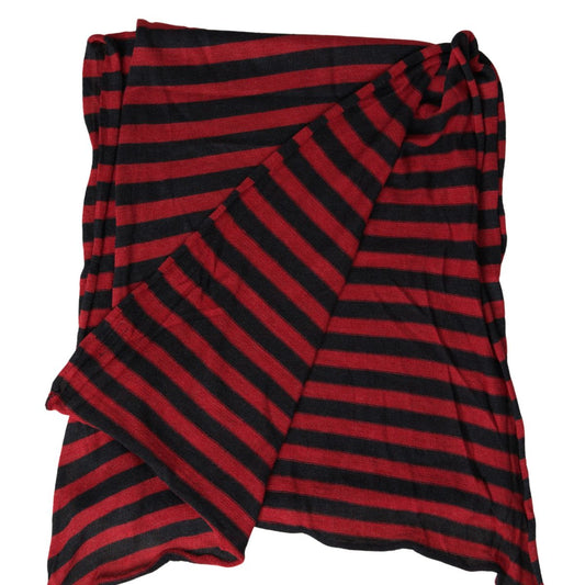 Red Black Stripes Acrylic Wrap Shawl Scarf