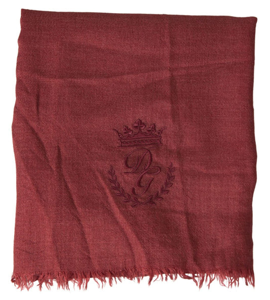 Maroon Cashmere Knit Wrap Shawl Fringe Scarf