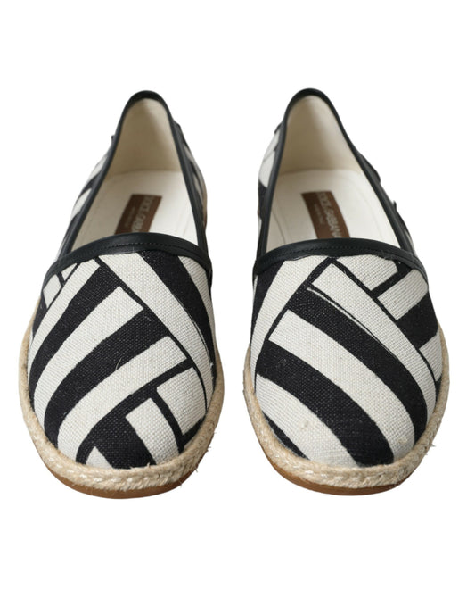 Beige Black Striped Canvas Espadrilles MONDELLO Shoes