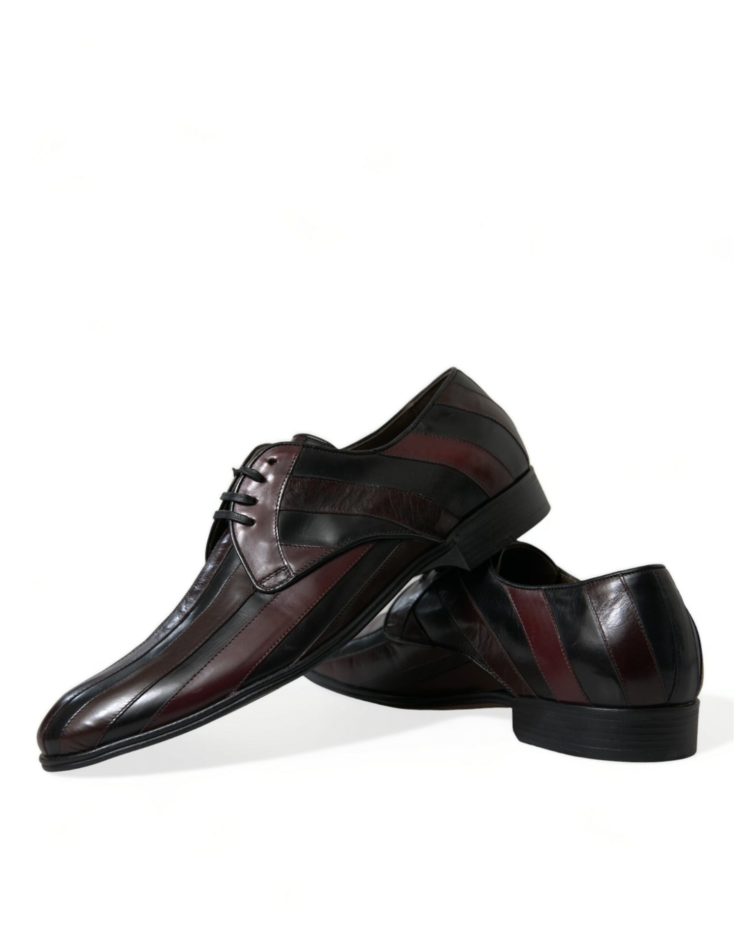 Black Bordeaux Leather Derby Formal Dress Shoes