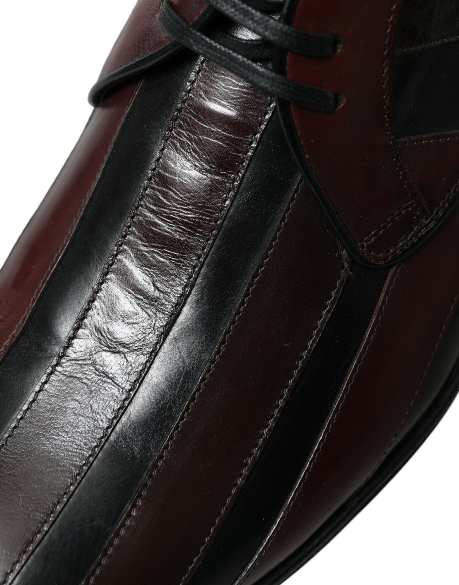 Black Bordeaux Leather Derby Formal Dress Shoes