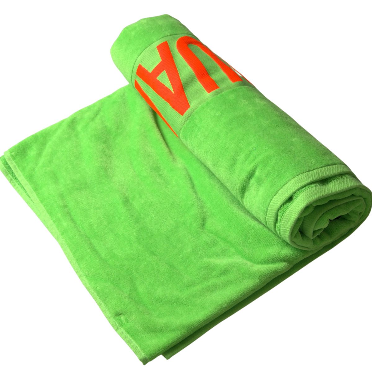 Chic Green Cotton Beach Towel