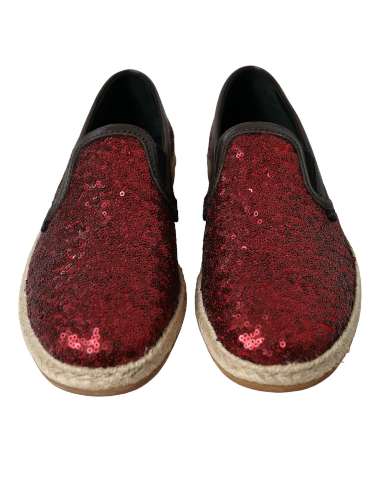 Red Sequined Loafers Slippers Men Shoes