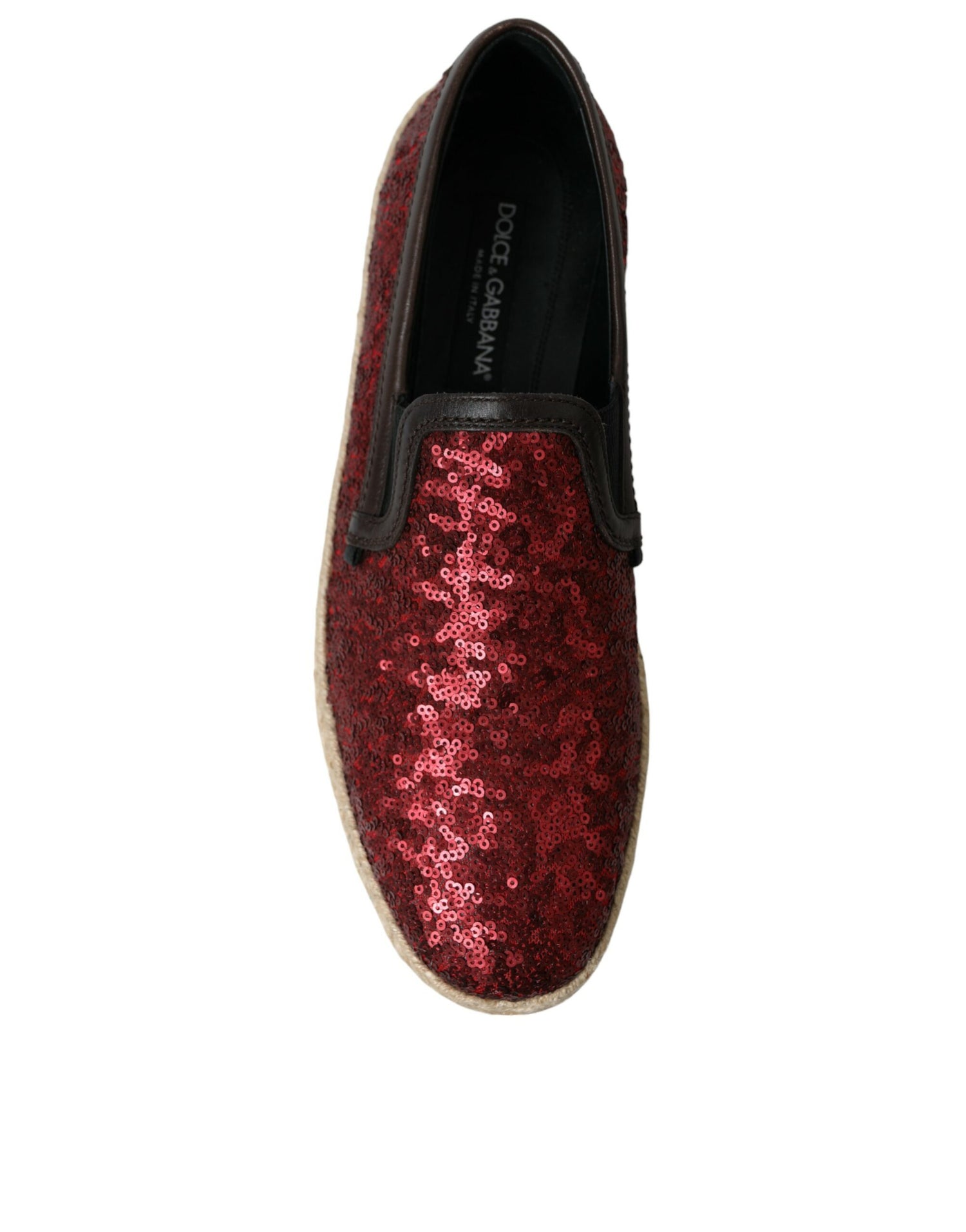 Red Sequined Loafers Slippers Men Shoes