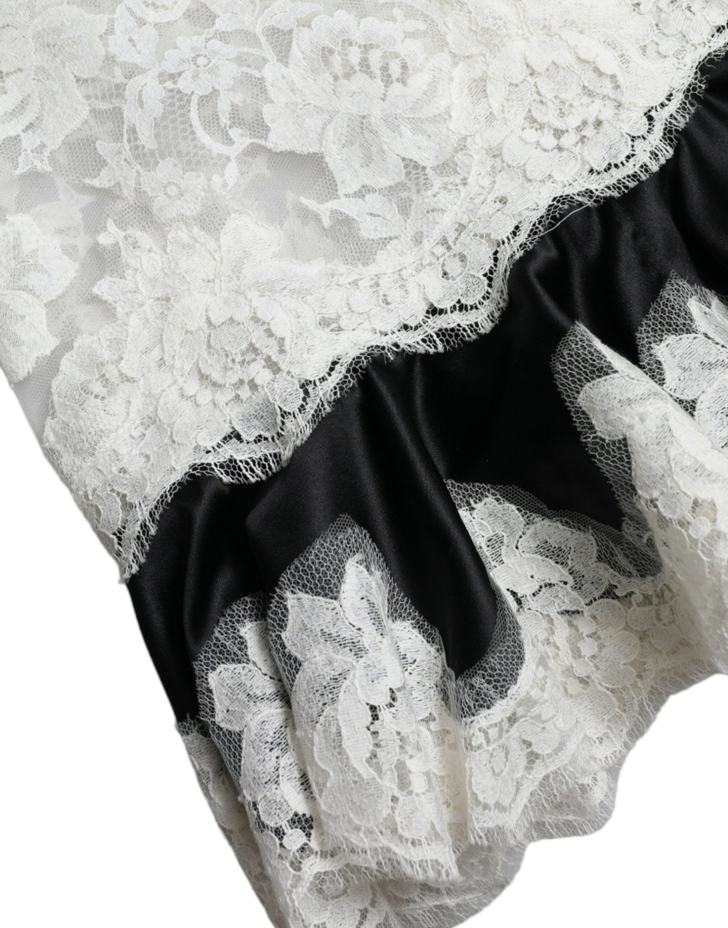 Black White Lace See Through A-Line Sleeveless Dress