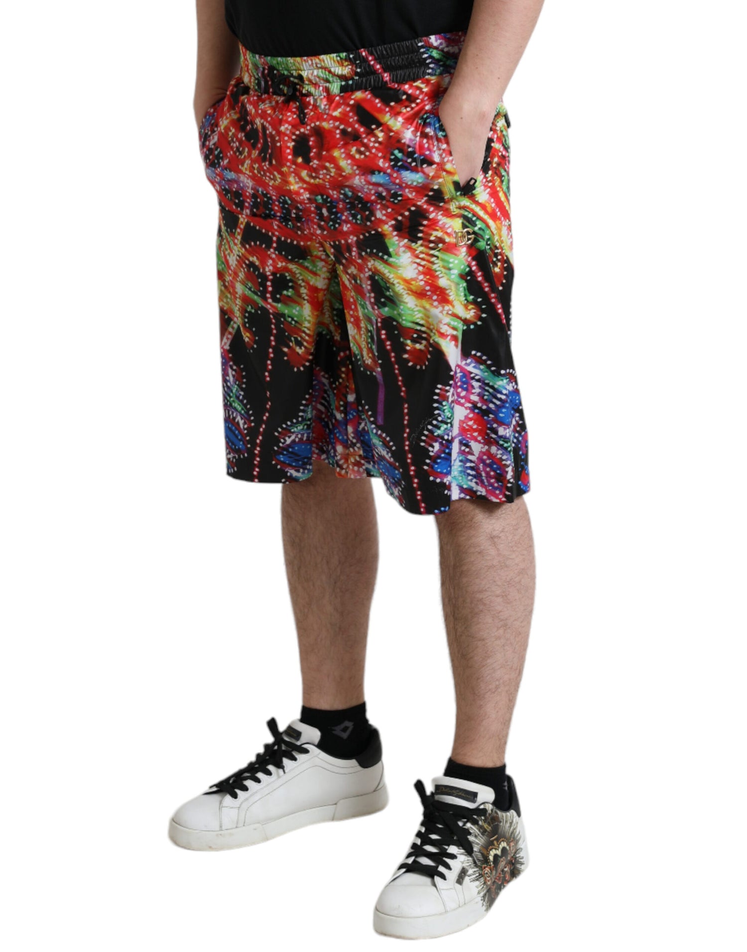 Multicolor Luminarie Print Men Bermuda Shorts