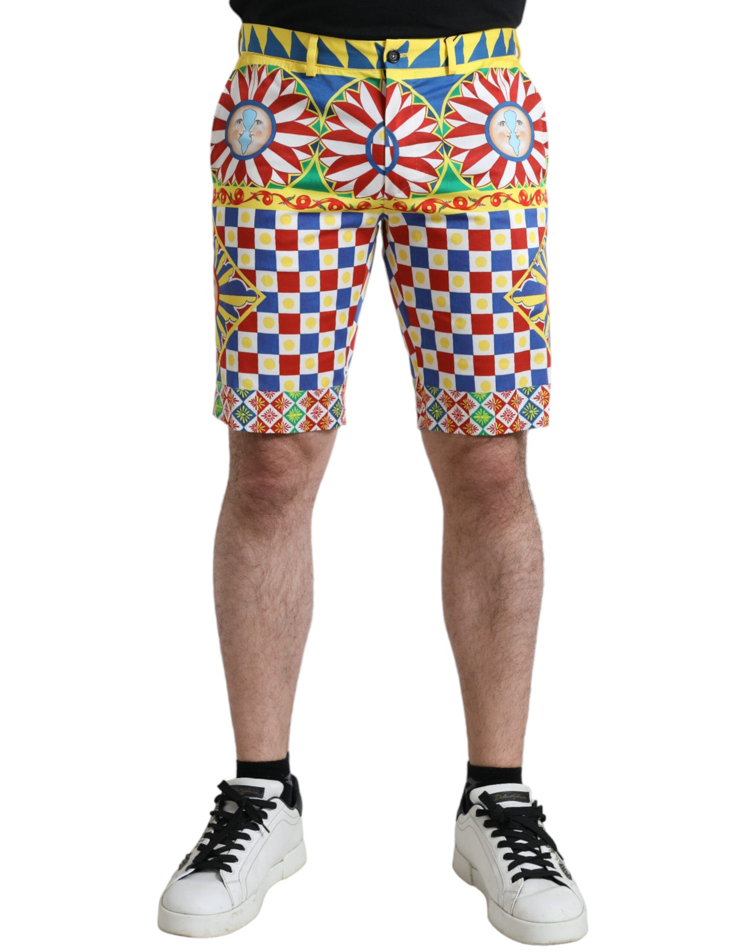 Multicolor Carretto Print Men Bermuda Shorts