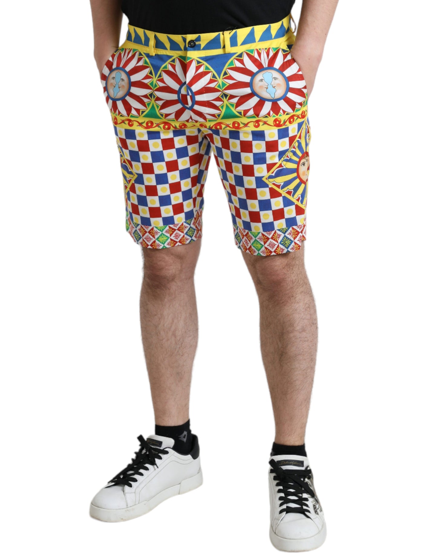 Multicolor Carretto Print Men Bermuda Shorts