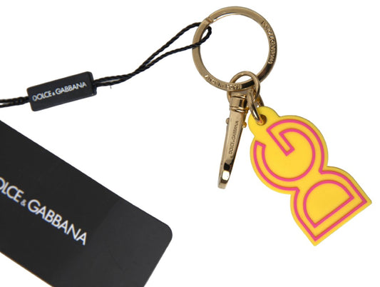 Chic Yellow Logo-Engraved Keychain