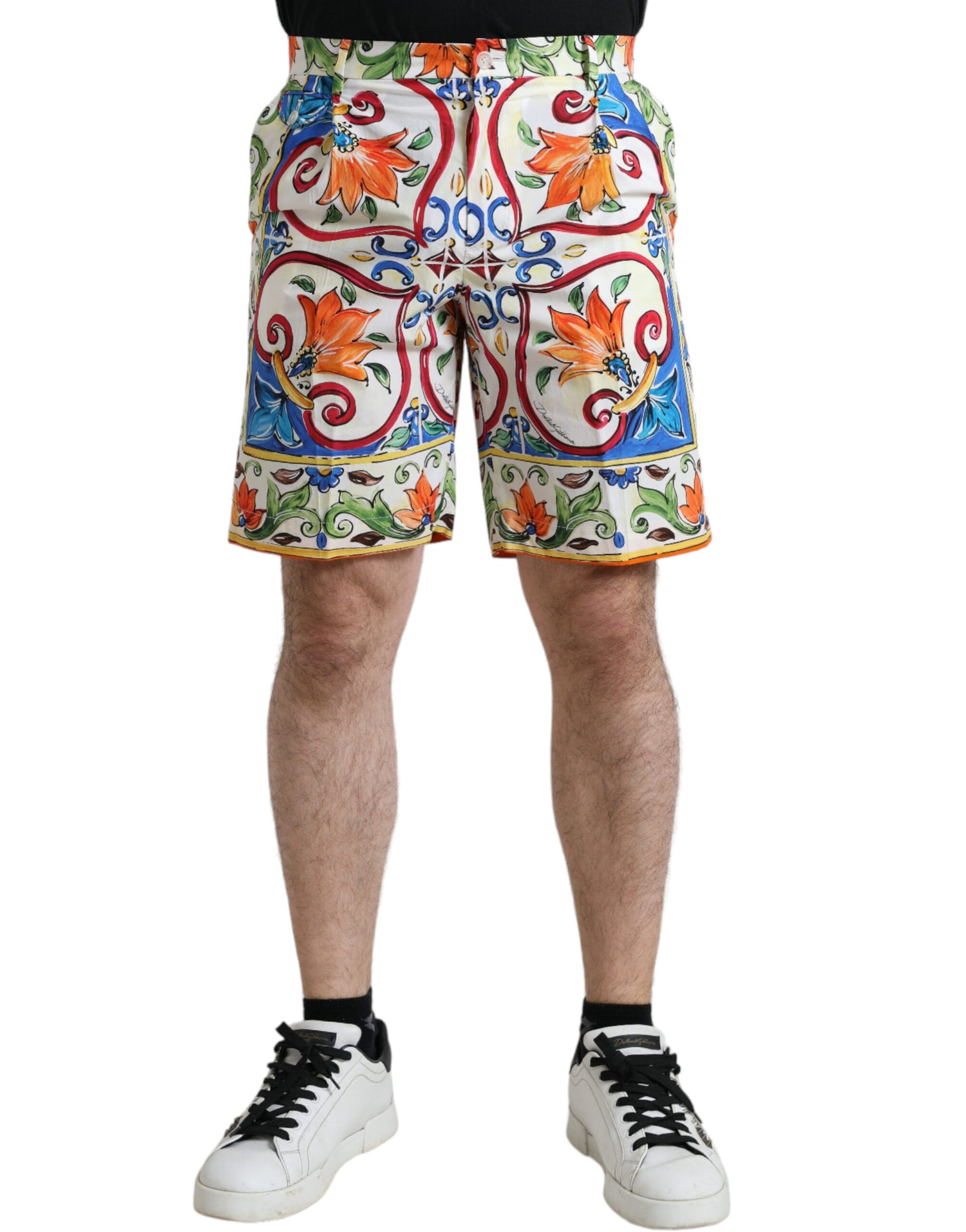 Multicolor Majolica Print Men Bermuda Shorts