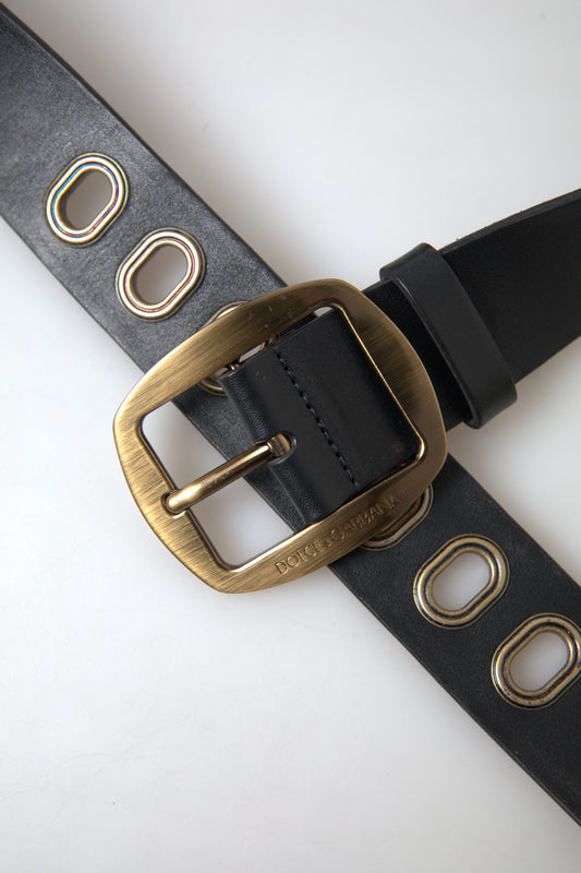 Sleek Italian Leather Belt with Metal Buckle