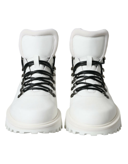 White Vulcano Trekking Ankle Boots Shoes