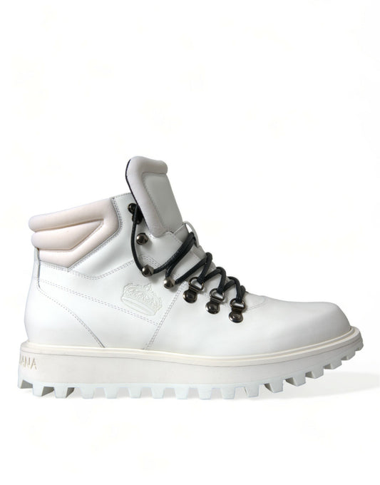 White Vulcano Trekking Ankle Boots Shoes