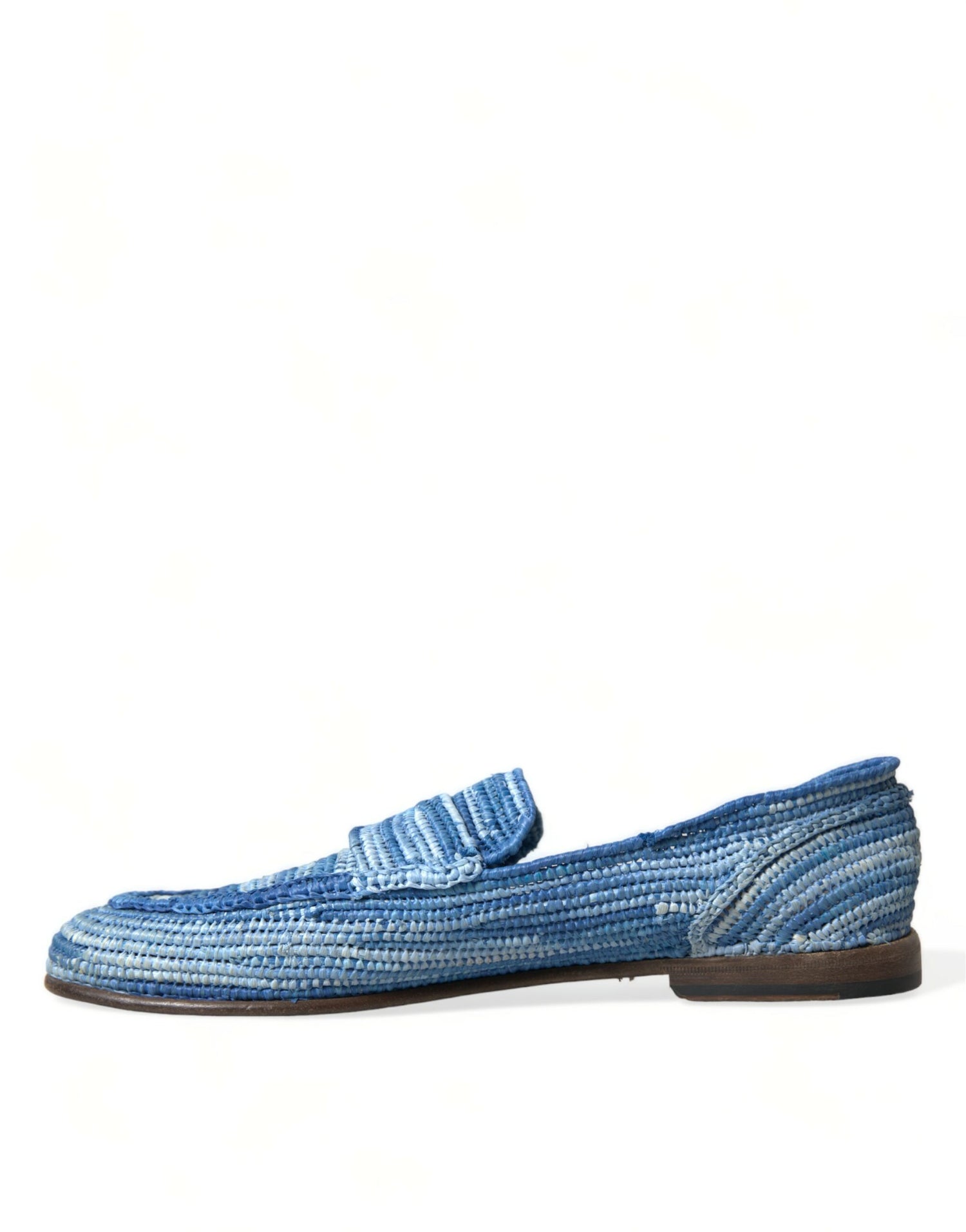 Blue Raffia Slip On Loafers Casual Shoes