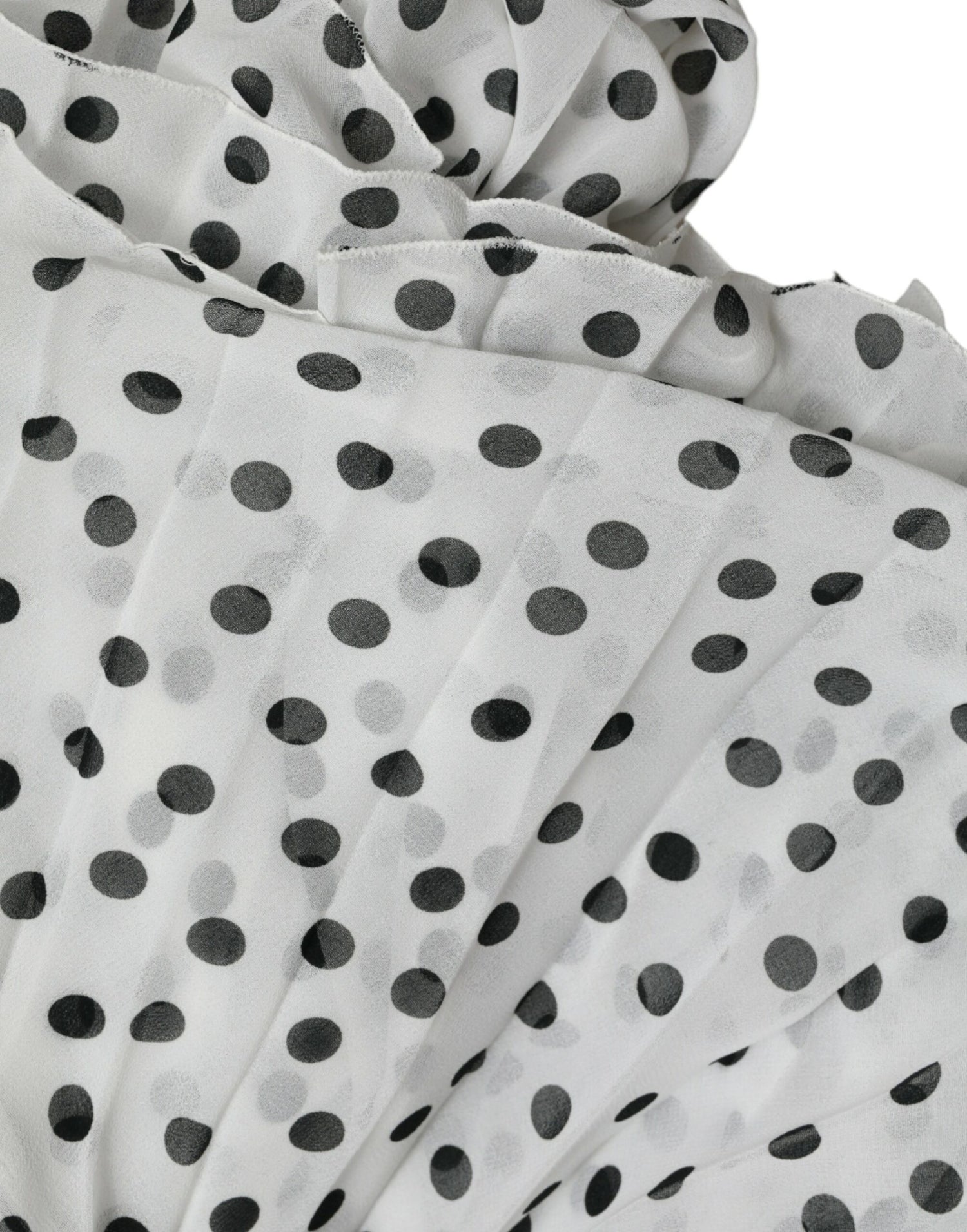 White Polka Dot A-line Pleated Maxi Dress