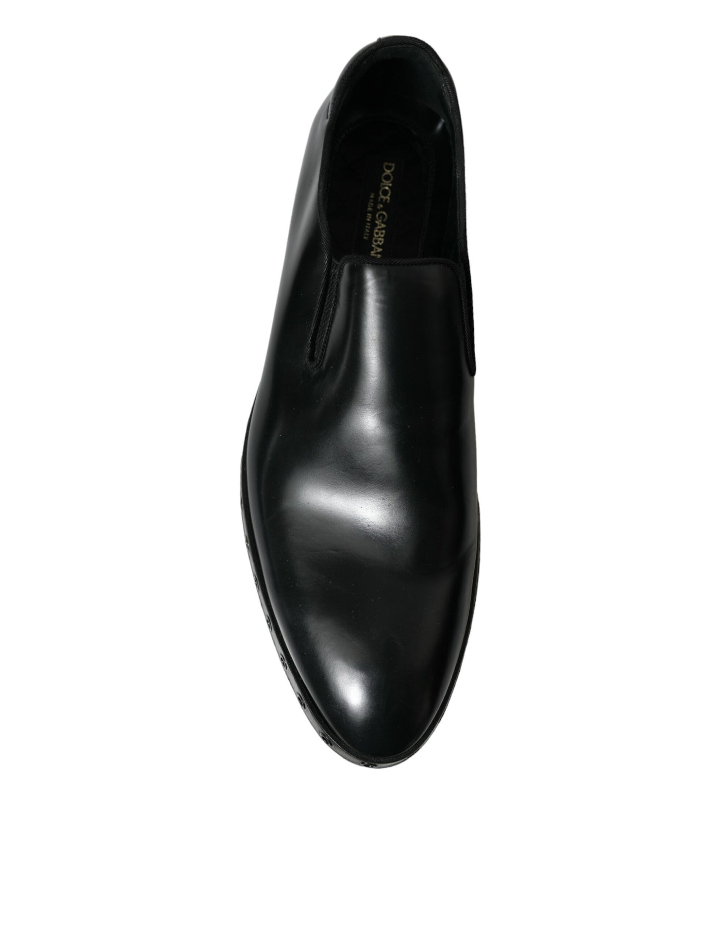 Black Leather Studded Loafers Dress Shoes