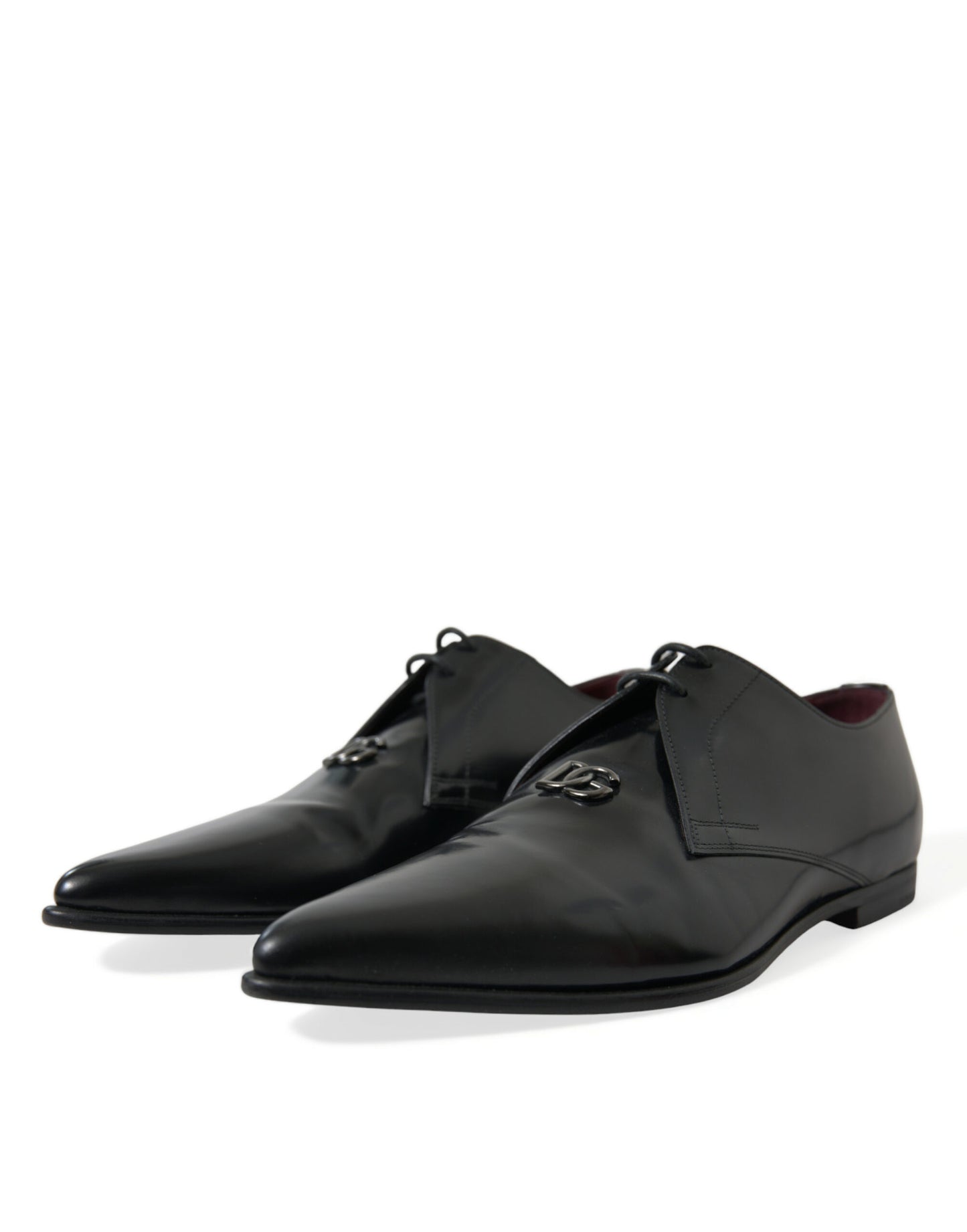 Black Leather Lace Up Formal Derby Dress Shoes