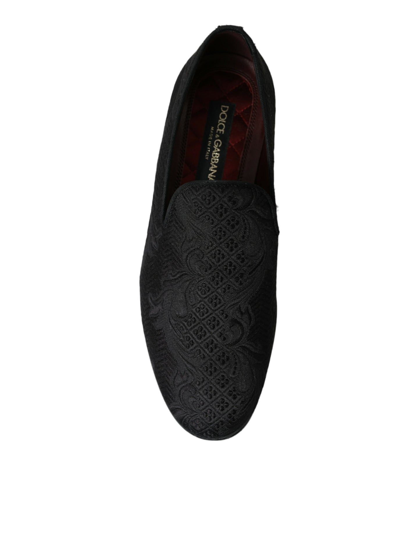 Black Brocade Men Slip On Loafer Dress Shoes