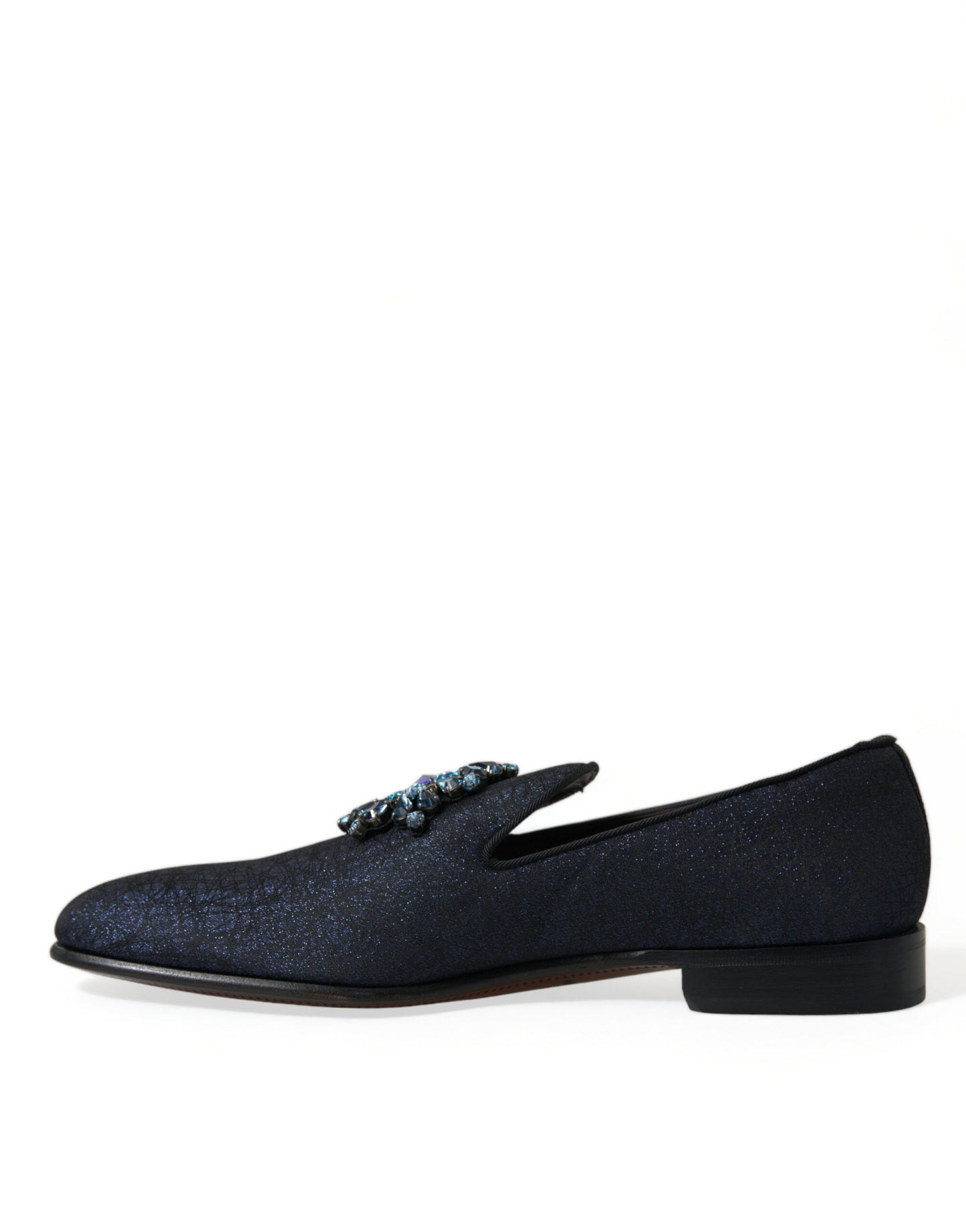 Blue Jacquard Lurex Crystal Loafer Dress Shoes