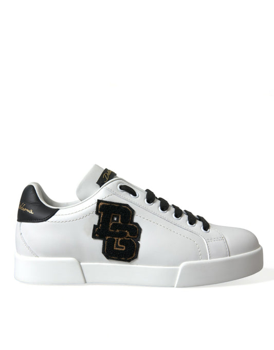 White Black Patch Portofino Sneakers Shoes