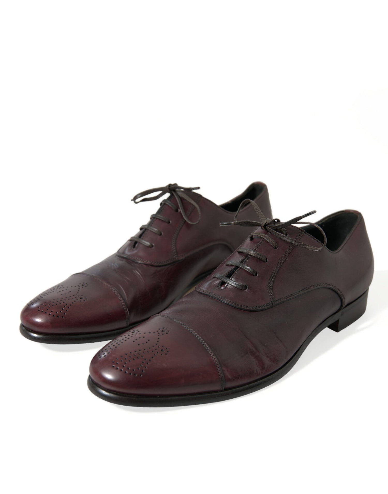 Bordeaux Leather Men Formal Derby Dress Shoes