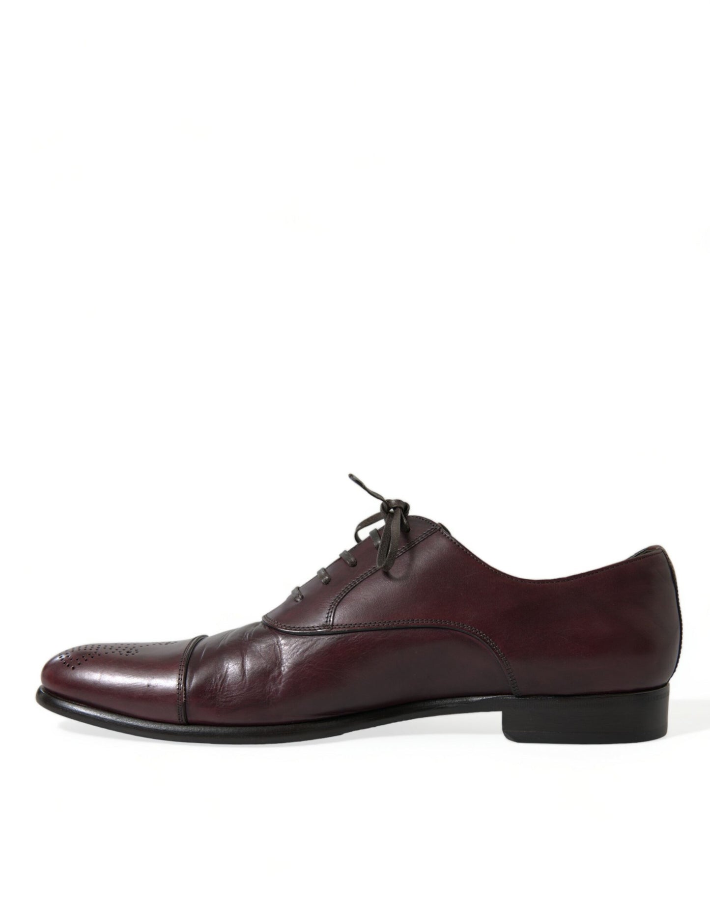 Bordeaux Leather Men Formal Derby Dress Shoes