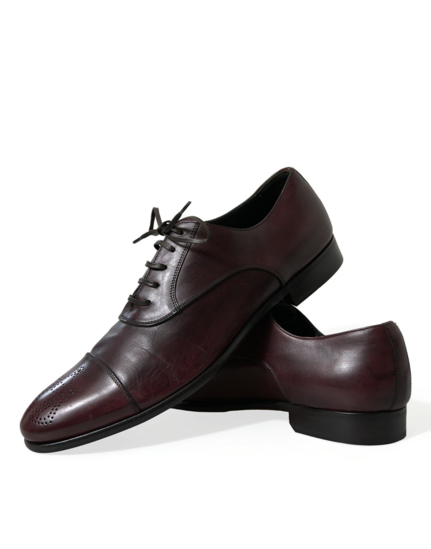 Bordeaux Leather Men Formal Derby Dress Shoes