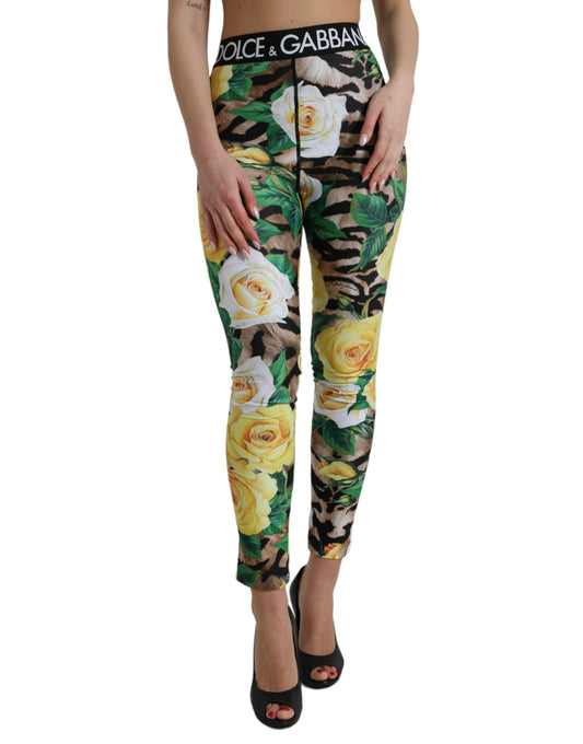 Multicolor Floral High Waist Leggings Pants