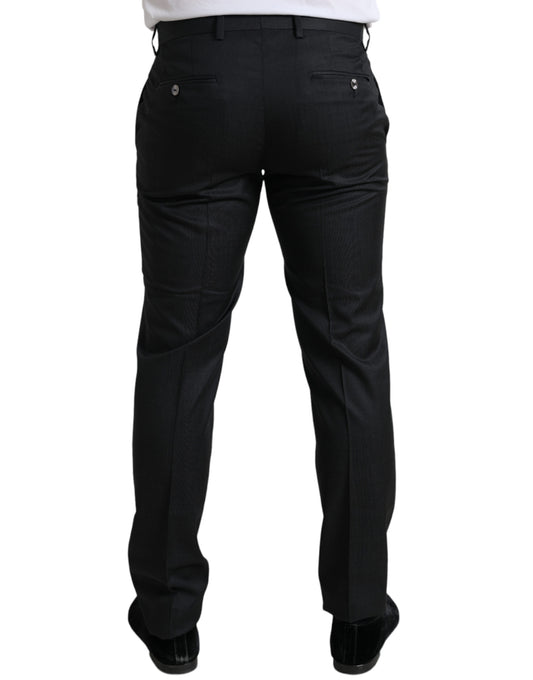 Black Slim Cotton Formal Dress Pants