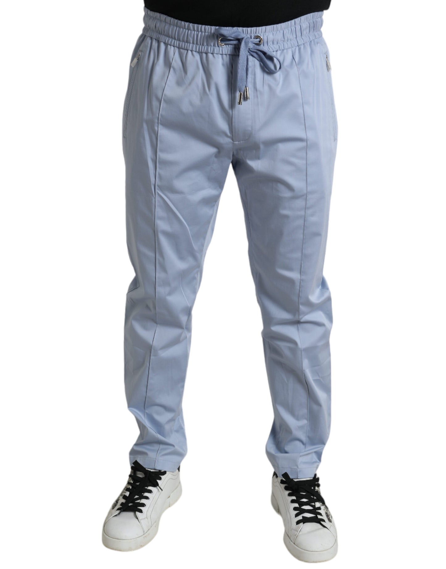 Light Blue Cotton Stretch Jogger Pants