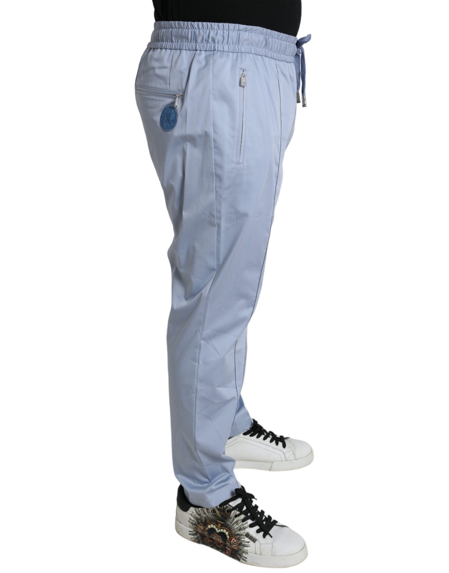 Light Blue Cotton Stretch Jogger Pants