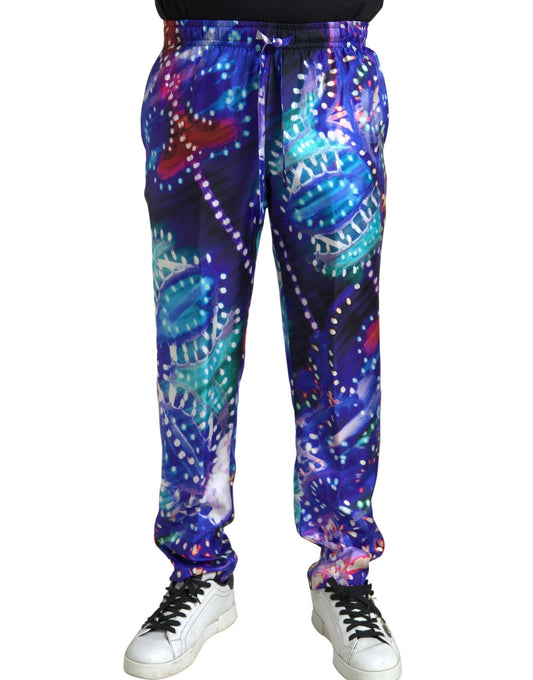 Multicolor Silk Jogger Pants