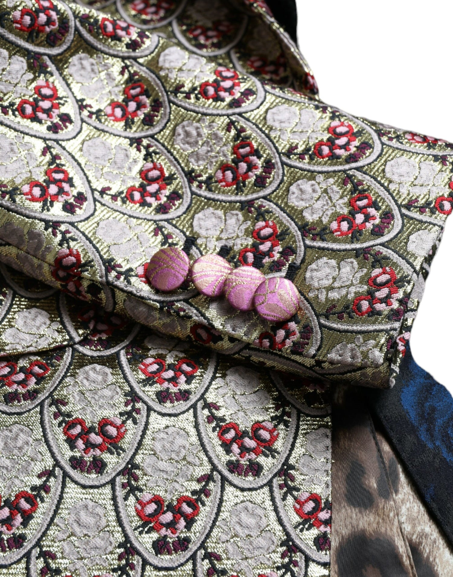 Multicolor Floral Patchwork Jacquard Jacket