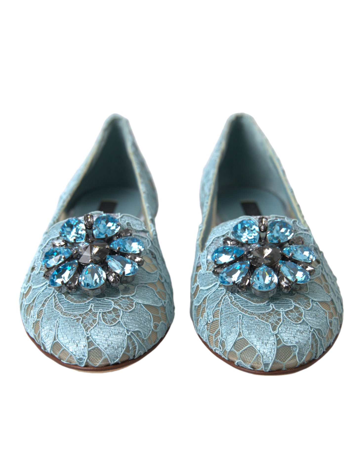 Elegant Floral Lace Aqua Vally Flats