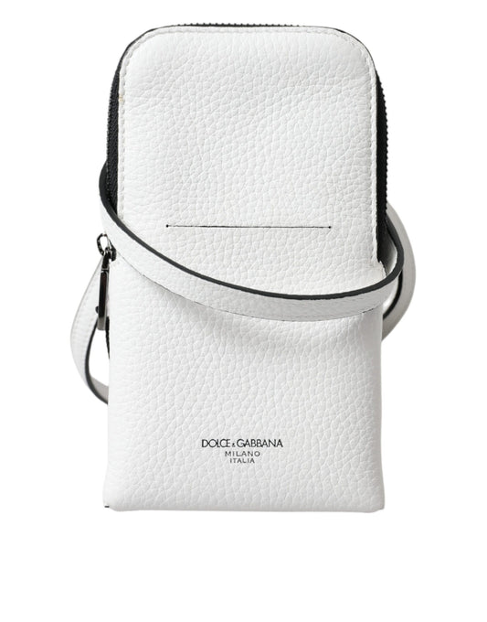 White Leather Purse Crossbody Sling Phone Bag