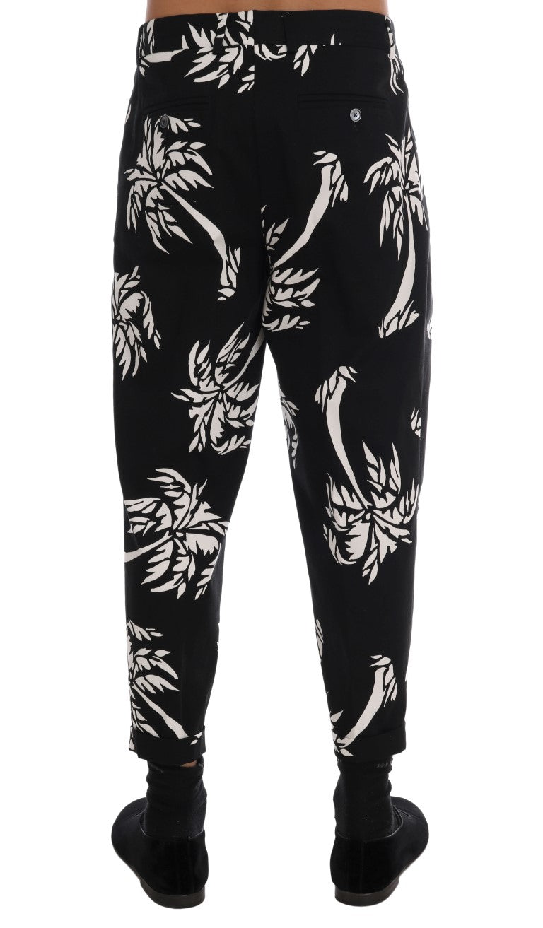 Elegant Tree Print Ankle Trousers