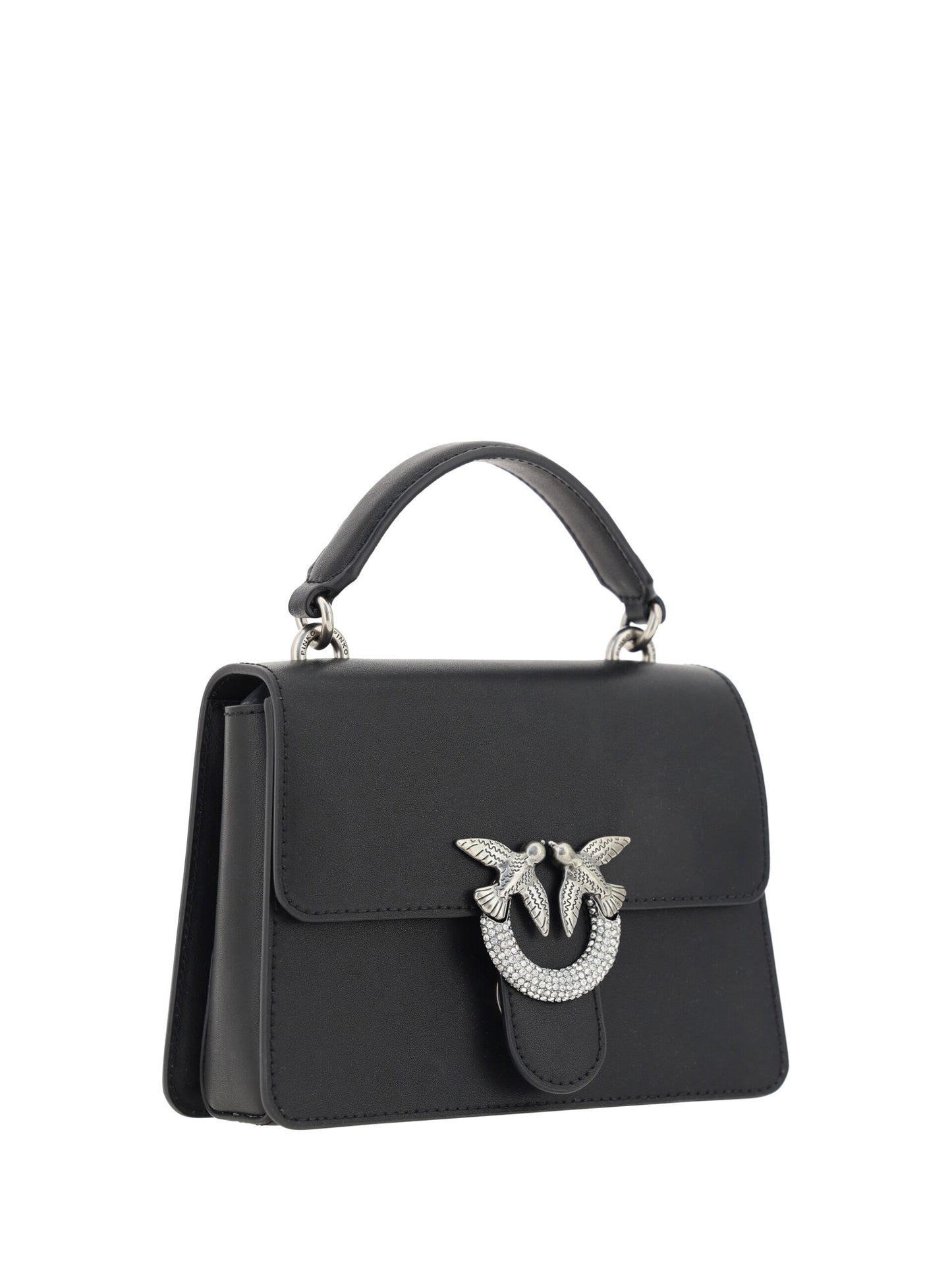 Elegant Black Calfskin Shoulder Handbag