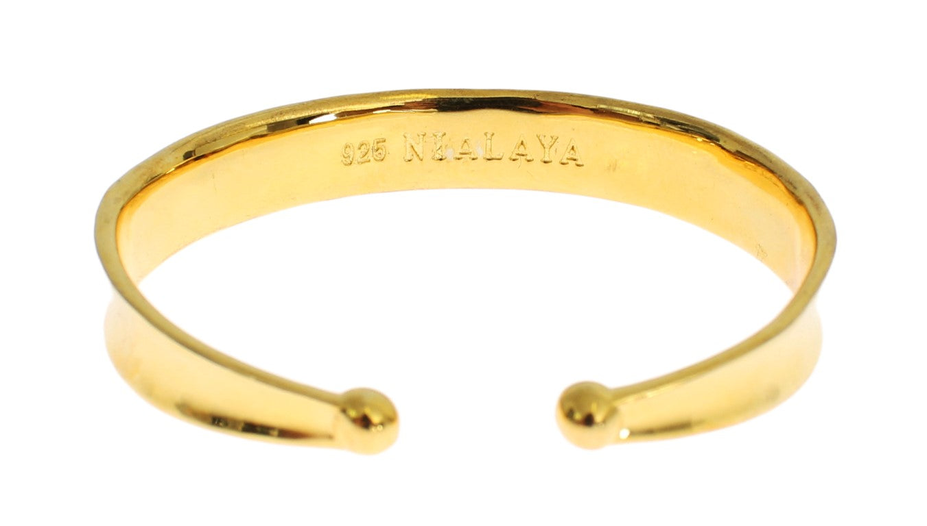 CZ Gold Sterling 925 Silver Bangle Bracelet