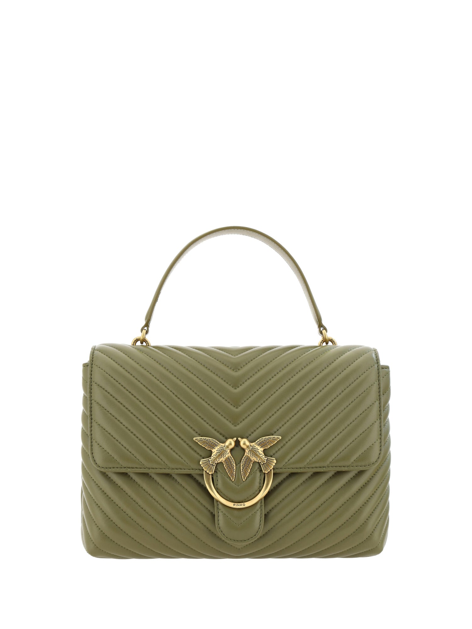 Emerald Elegance Calf Leather Handbag