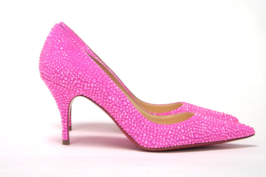 Hot Pink Embellished High Heels Pumps