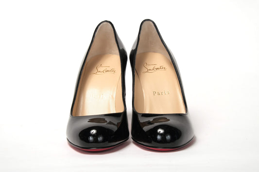 Simple Pump 85 Patent Black Heel