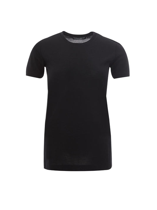 Elegant Black Wool T-Shirt