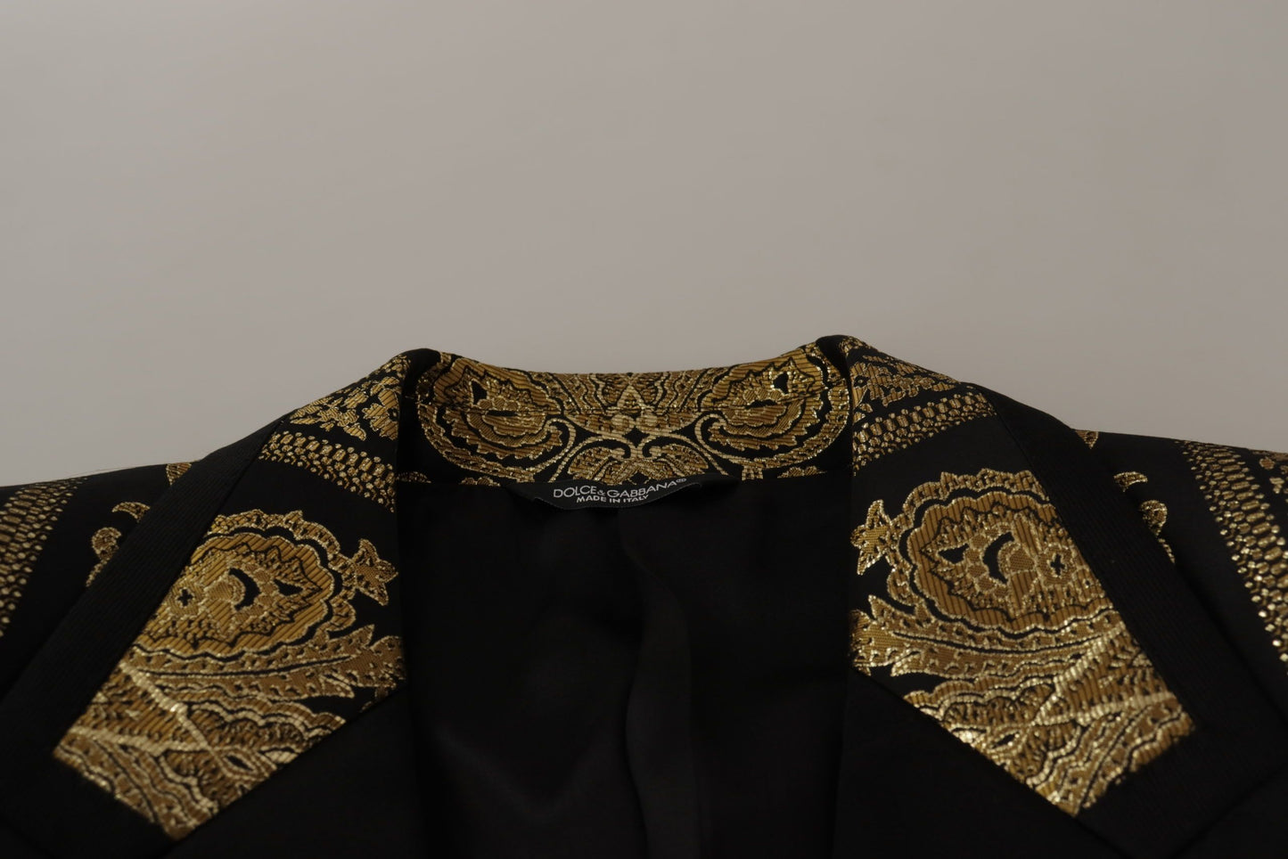 Black Gold Jacquard Single Breasted Blazer