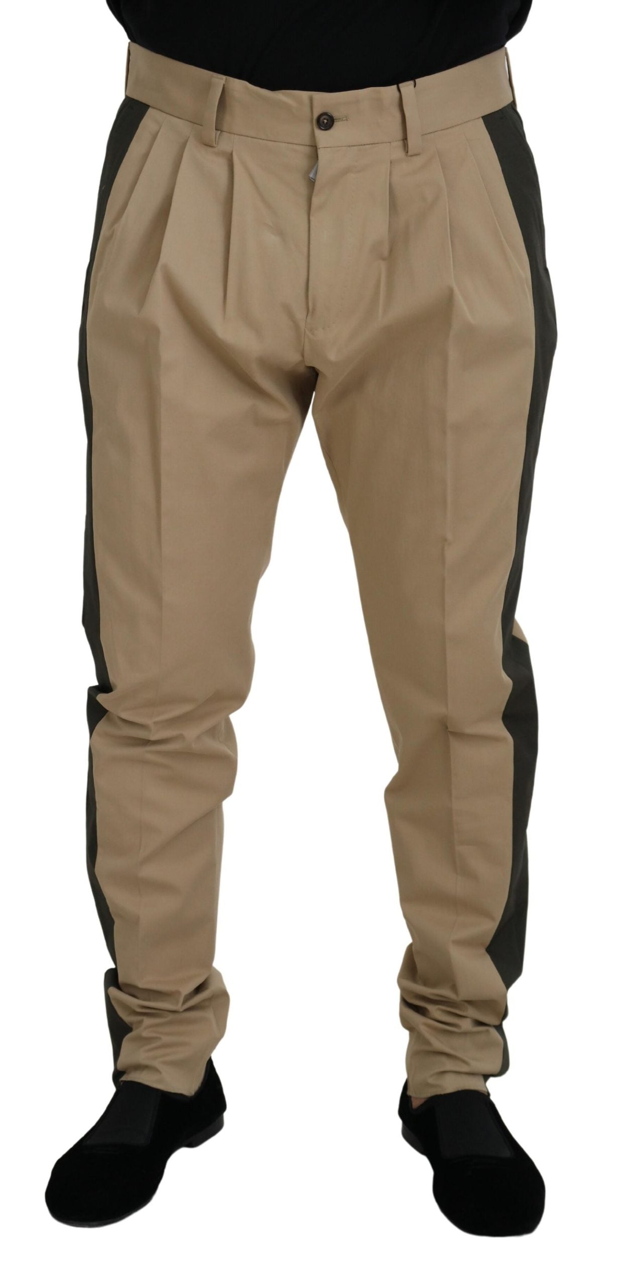 Brown Black Cotton Chino Men Pants