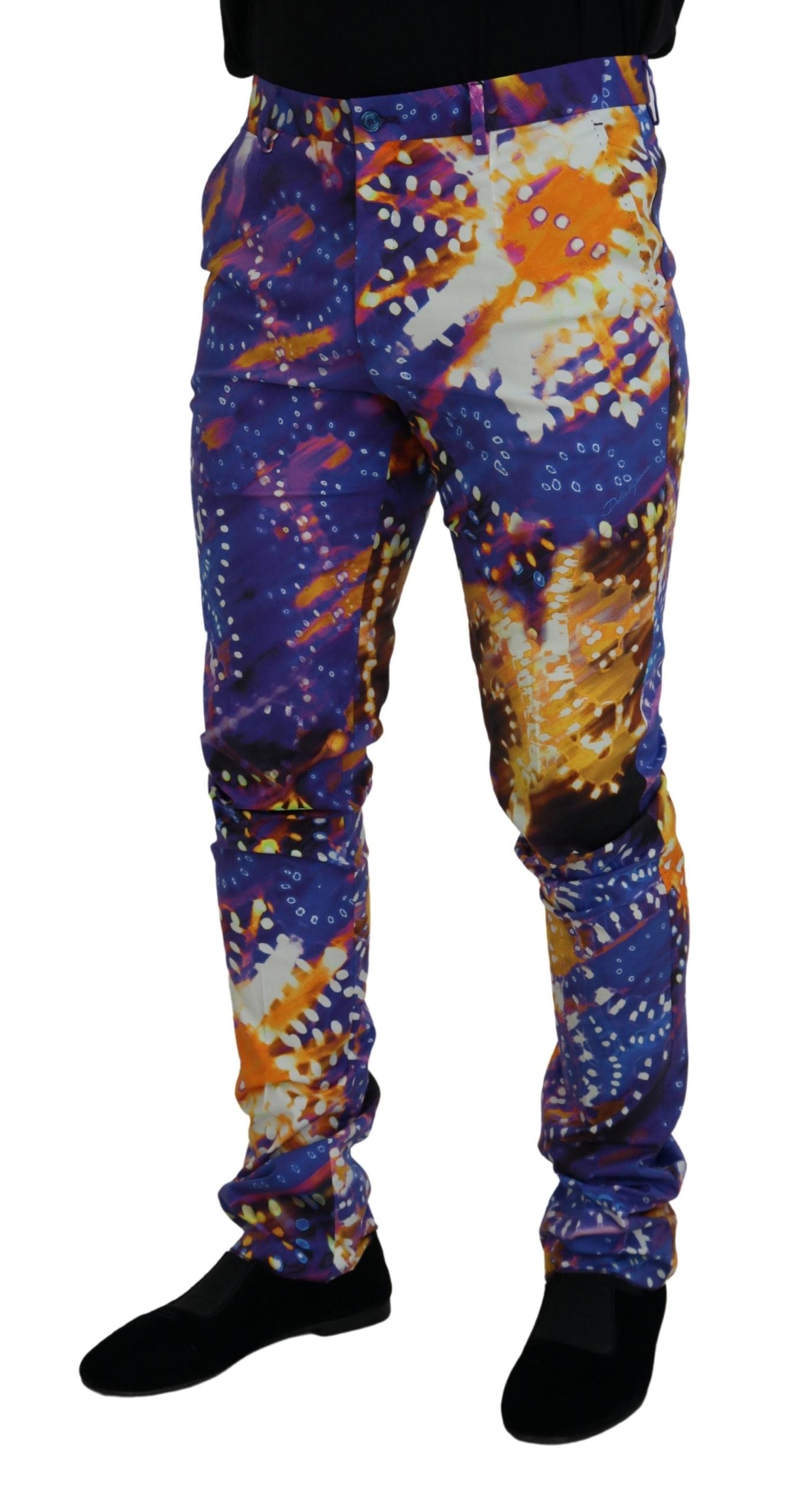 Multicolor Cotton Luminary Print Denim Jeans